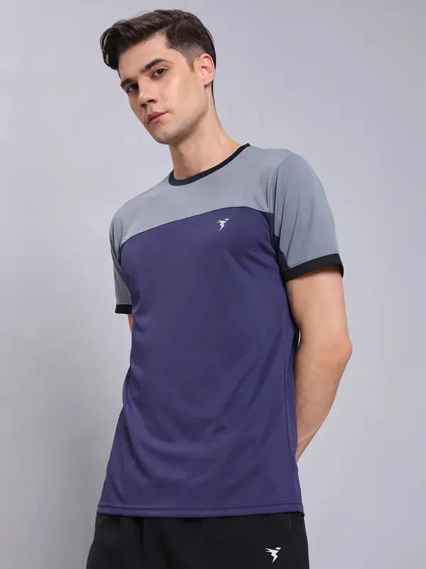 Men Colorblock Slim Fit Crew Neck T-shirt with TECHNO COOL  Versatile Option Versatile Comfort Style