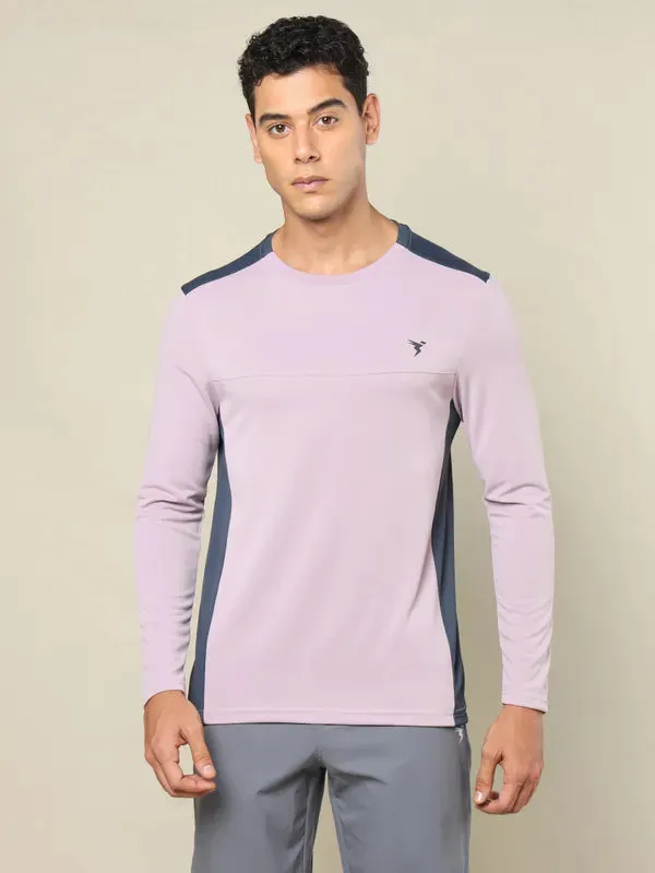 Anti Bacterial Treatment All-Day Comfort Wear Men Colorblock Slim Fit Crew Neck T-shirt with TECHNO COOL 