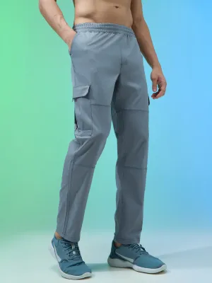 Men Solid Straight Fit Sports Cargo Trackpants with TS FLEXI Durable Blend