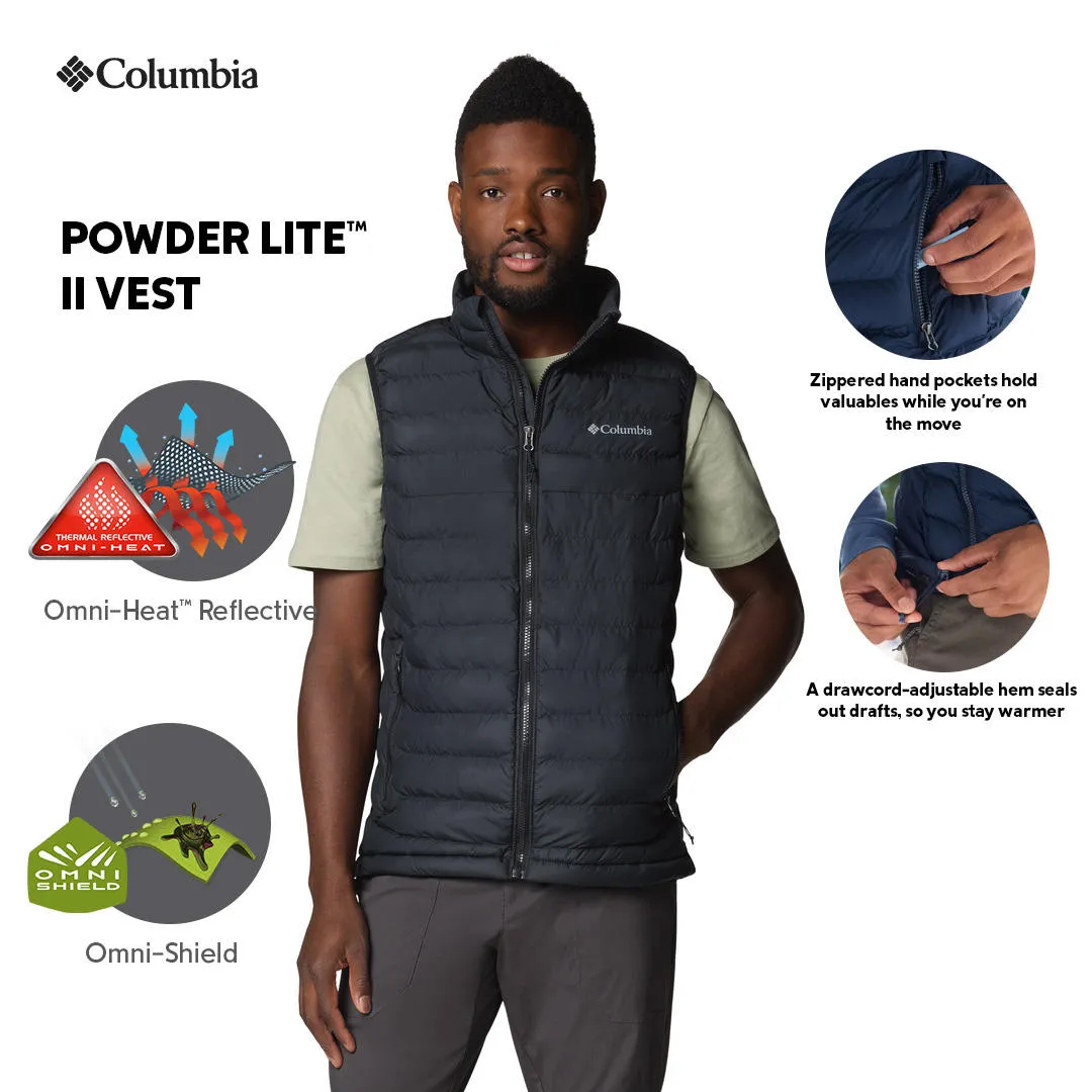 breathable in humidity Columbia Men Black Powder Lite II Vest
