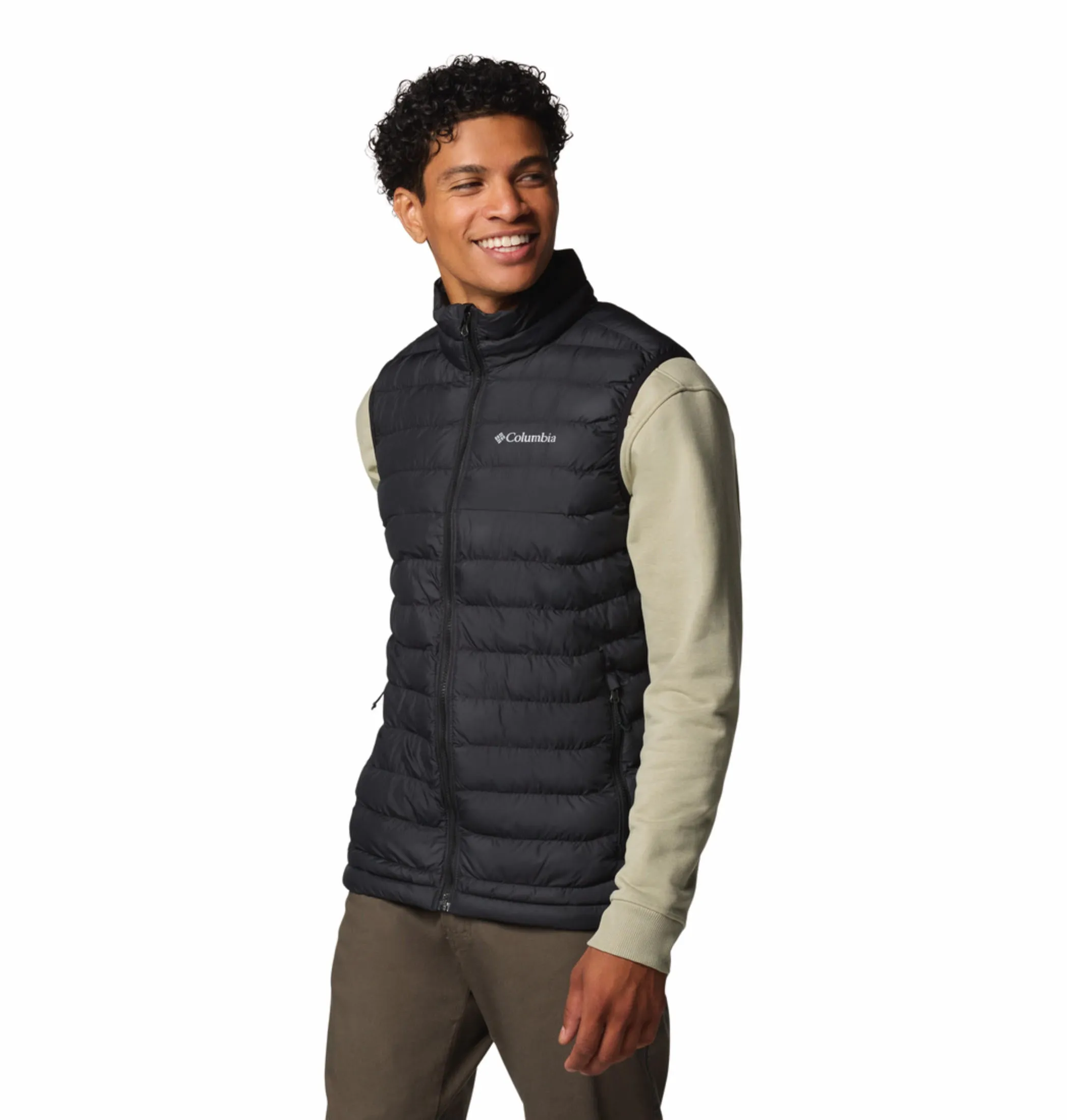 High warm - feeling clothing Columbia Men Black Powder Lite II Vest
