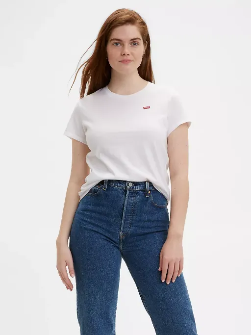 Levi's maglietta manica corta da donna Logo Piccolo 391850006 bianco Versatile Outfit