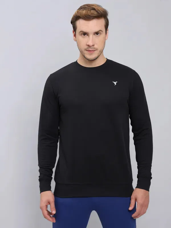 Slim Style Men Solid Slim Fit Crew Neck T-shirt with ELASTO PLUS