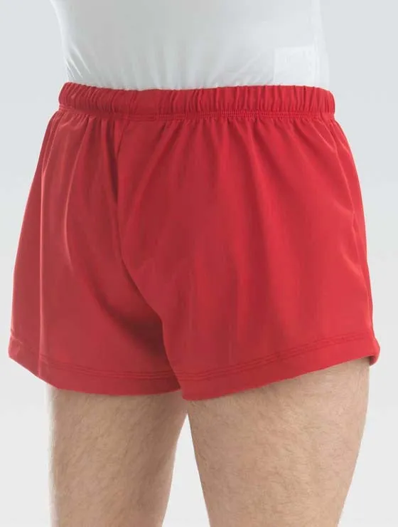 Walk Easy Men's Nylon/Spandex Gymnastics Shorts Red