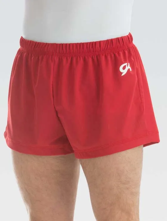Men's Nylon/Spandex Gymnastics Shorts Red Striped Design