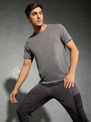 Men Solid Slim Fit Crew Neck T-shirt with DOUBLE COOL Versatile Look UV Protective Fabric