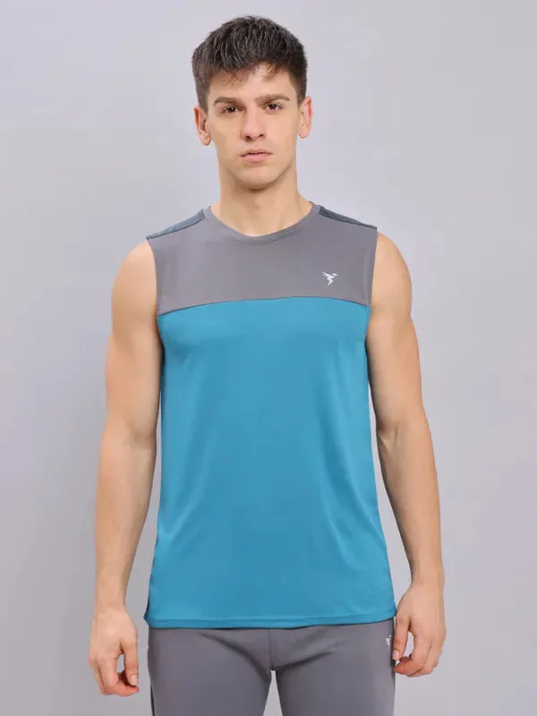 Men Colorblock Slim Fit Crew Neck Innerwear Vest with TECHNO COOL  OdorResistant Coating Durable Reinforced Edges