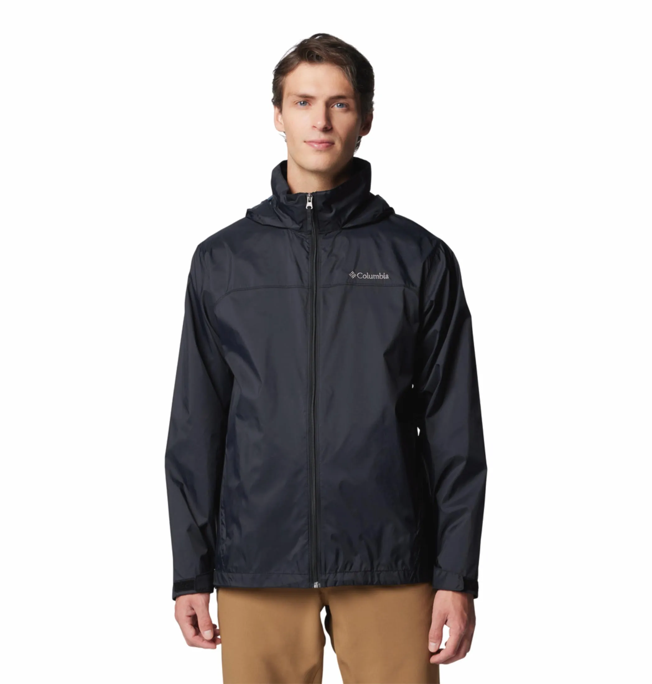 Columbia Men Black Glennaker Lake II Rain Jacket concert - goers Suspenders