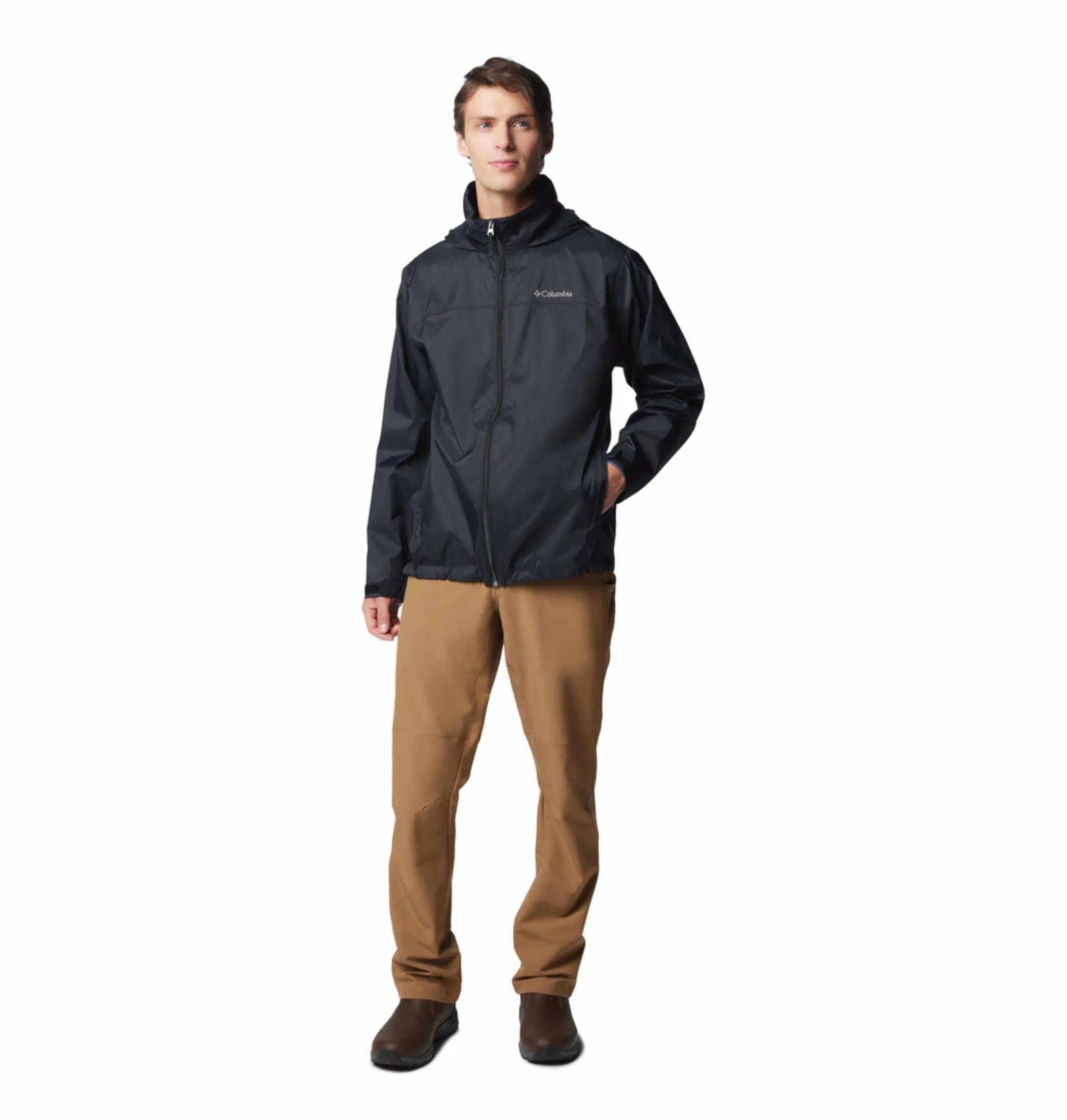 Columbia Men Black Glennaker Lake II Rain Jacket Ideal Mid Season