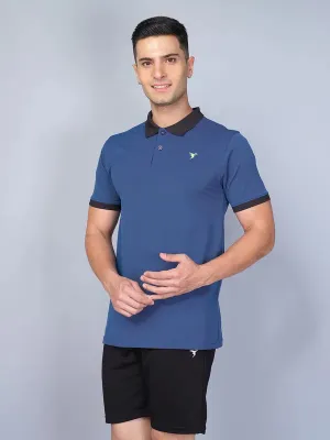 Men Solid Slim Fit Polo T-shirt with ELASTO PLUS Everyday Design Timeless Comfort