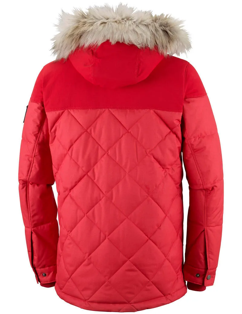 Columbia Men Red Barlow Pass 550 TurboDown Quilted Jacket Bonded seams