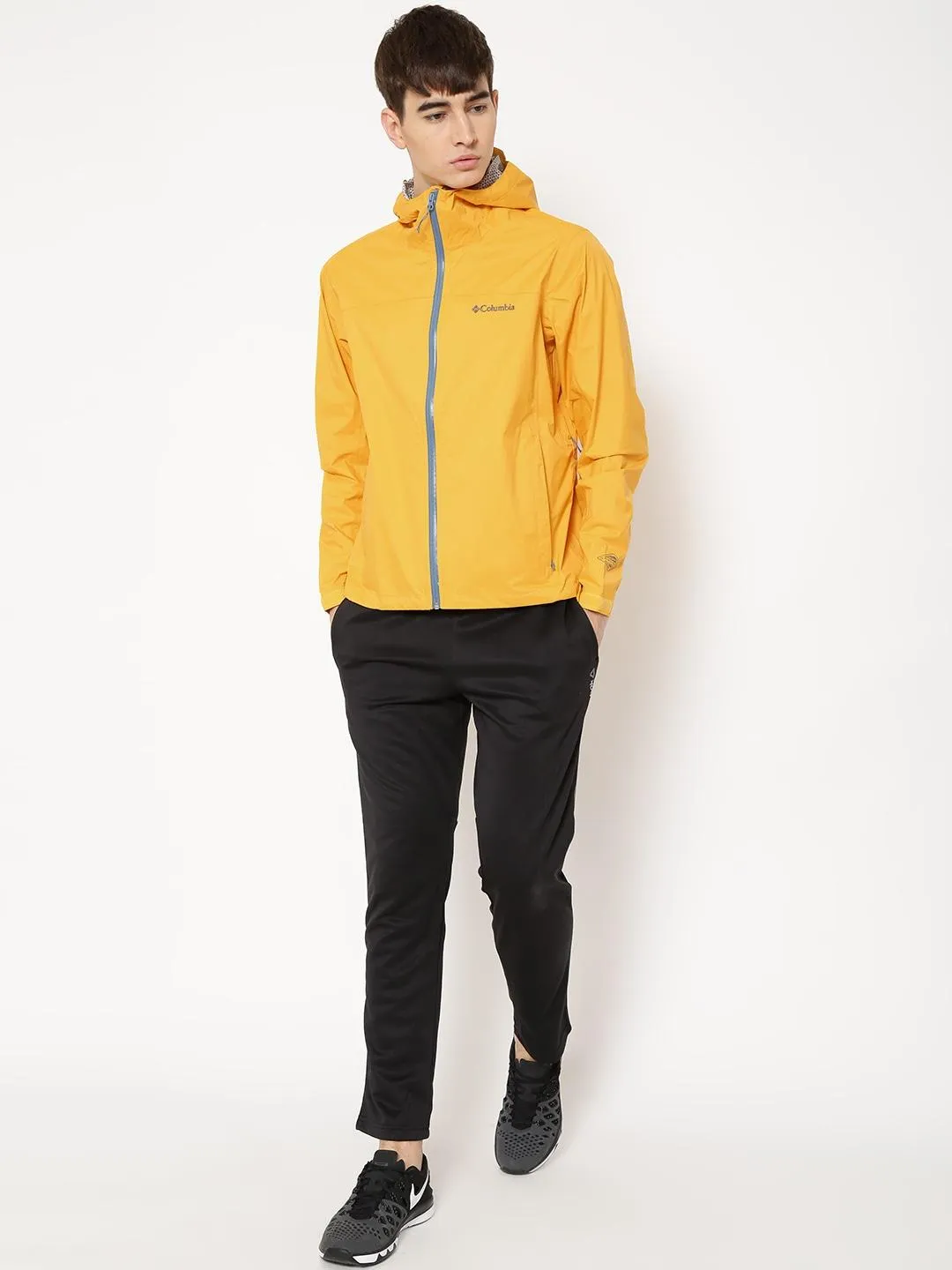 Columbia Men Yellow EvaPOURation Jacket Waterproof Hearing-aid Receipt