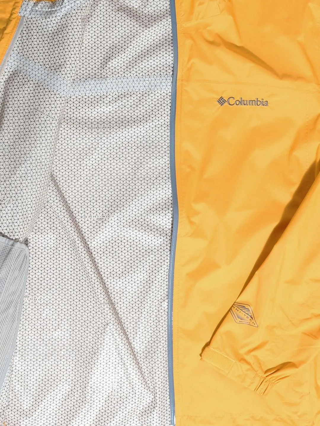 Contemporary Fit Columbia Men Yellow EvaPOURation Jacket Waterproof