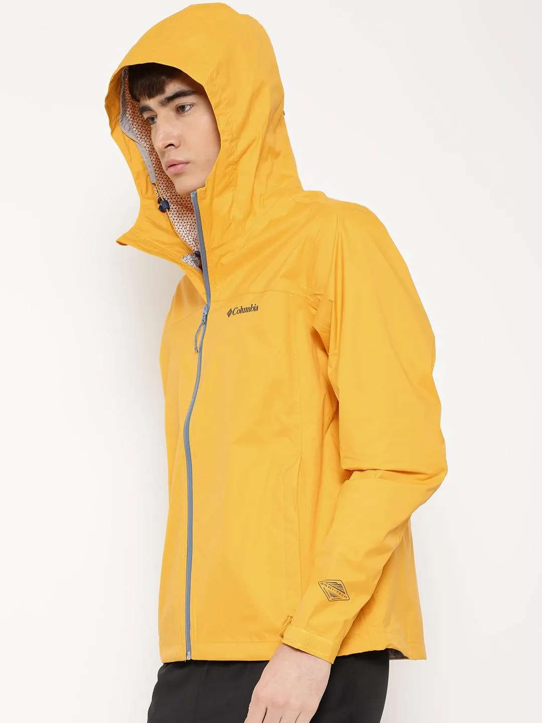 Performance Use Machine-washable Columbia Men Yellow EvaPOURation Jacket Waterproof