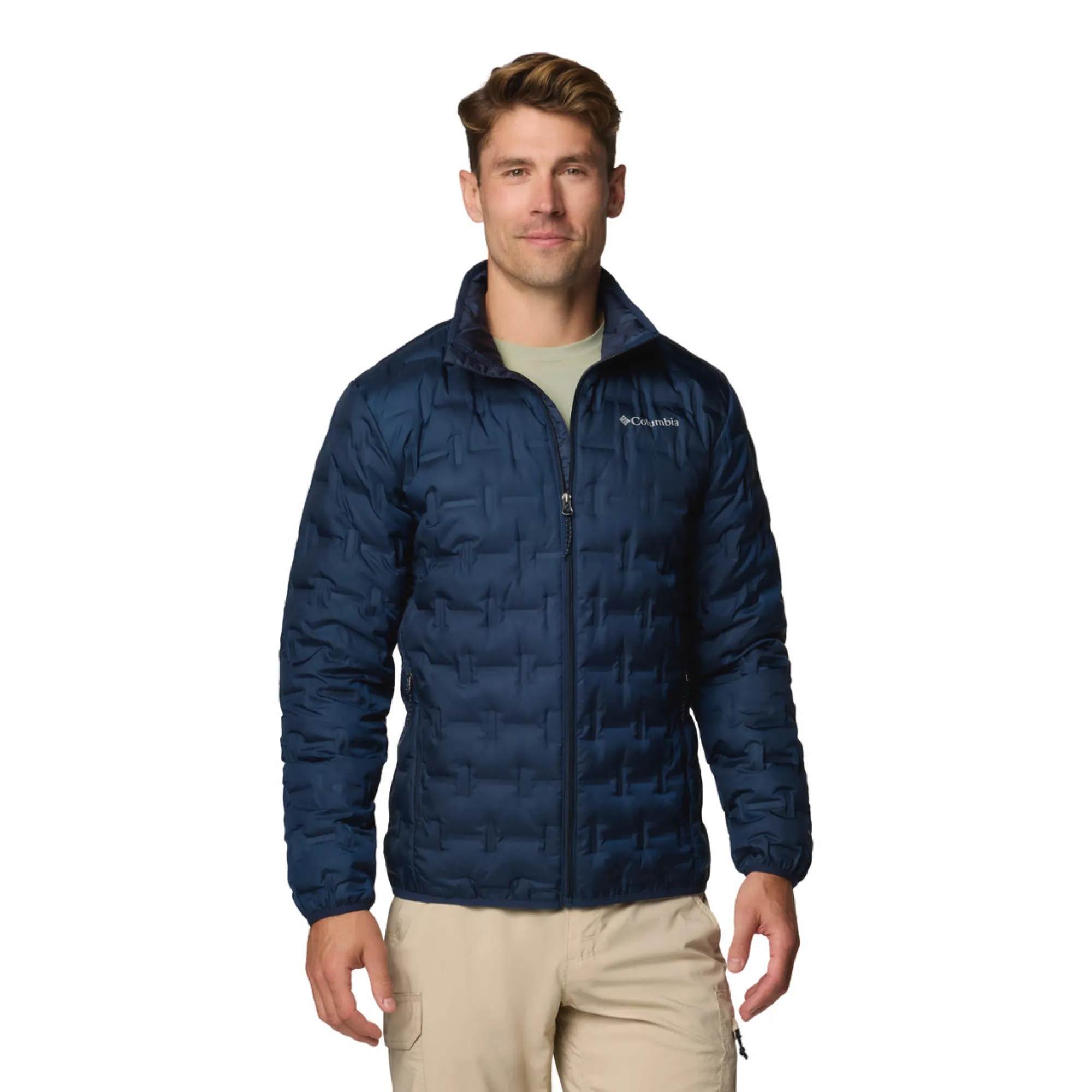 Columbia Men Blue Delta Ridge II Down Jacket Declare Beret