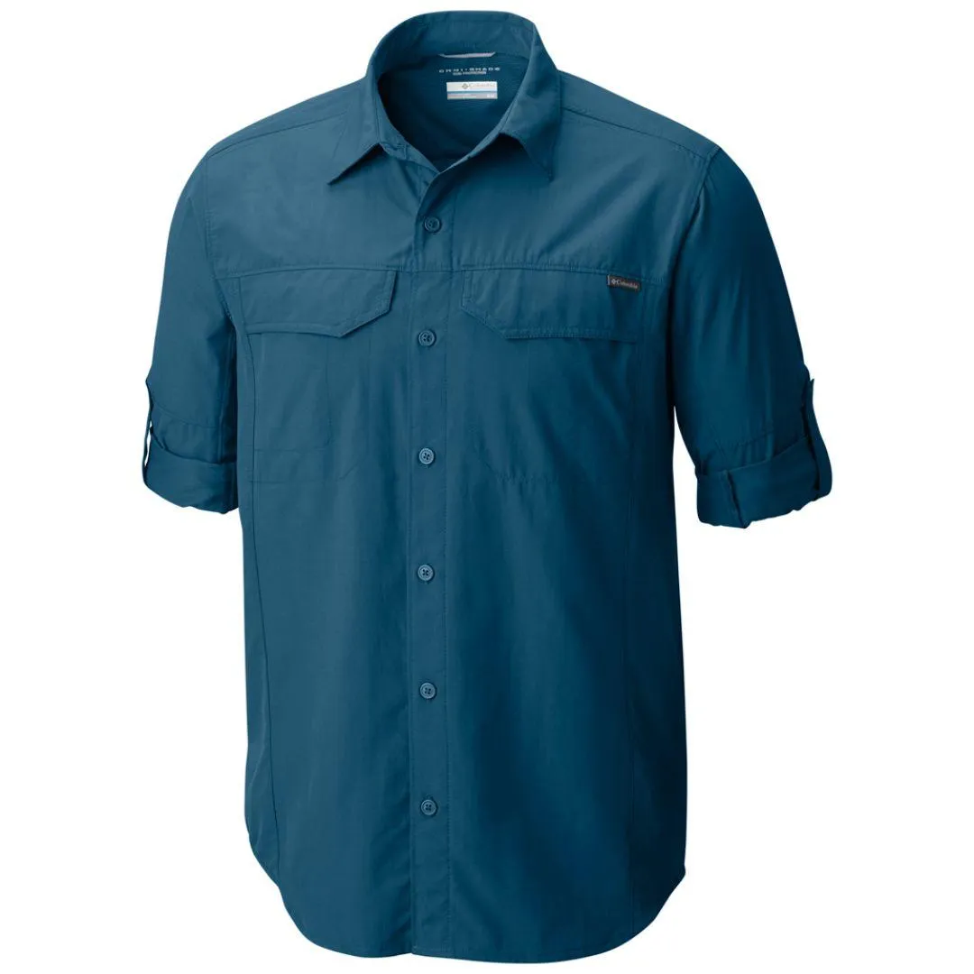 Halo Glow ReinforcedKnees Columbia Men Blue Silver Ridge Long Sleeve Shirt (Sun Protection)