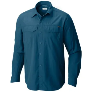 Columbia Men Blue Silver Ridge Long Sleeve Shirt (Sun Protection) Fine Weave