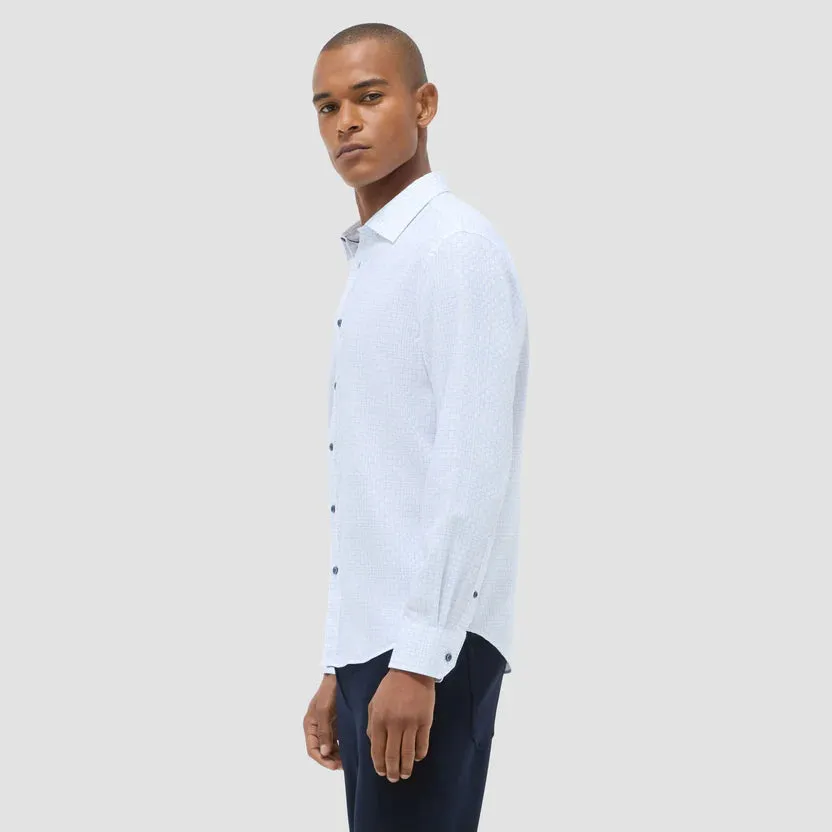 Bugatchi Julian Check Long-Sleeve Shirt - White Spring Glow Couple Look