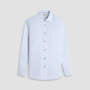 DoubleLayerReinforcement MoistureControl Fabric Bugatchi Julian Check Long-Sleeve Shirt - White