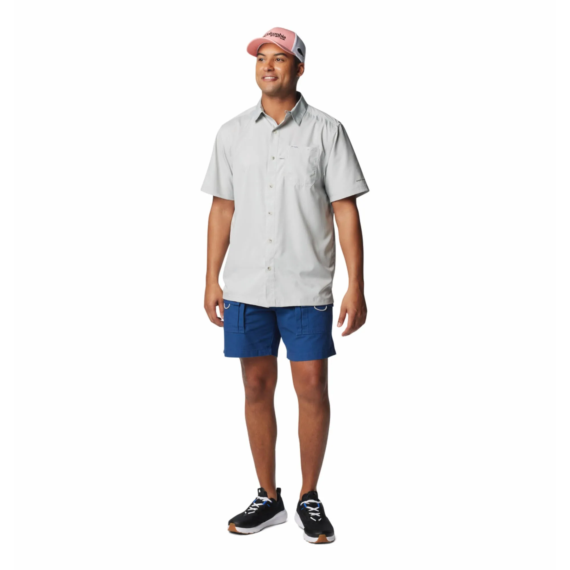 Columbia Men Black Slack Tide Camp Shirt (Sun Protection) Outdoor Jacket FourWay Stretch