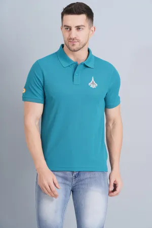 Men's Polo T Shirt SUKHOI-30 BLUE Tailored Style Breathable Mesh Panels