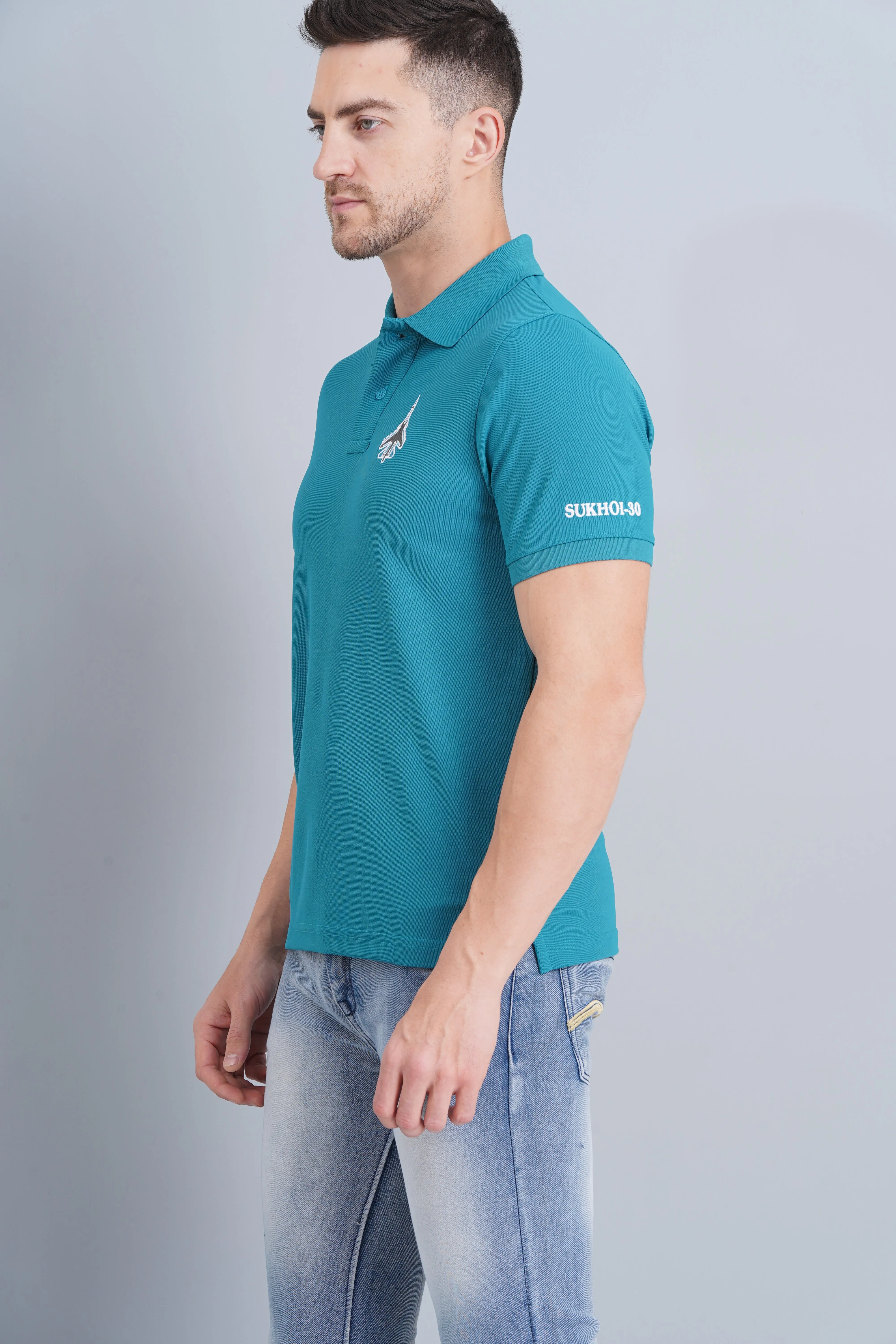 Everyday Fashion Men's Polo T Shirt SUKHOI-30 BLUE