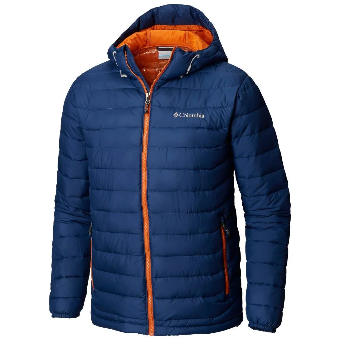Columbia Men Blue Powder Lite Hooded Jacket fitted fit