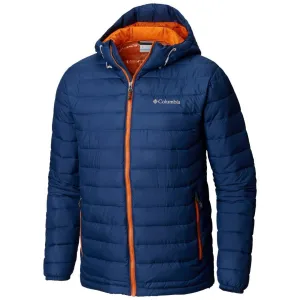 Columbia Men Blue Powder Lite Hooded Jacket Packable Layer Soft inner layer