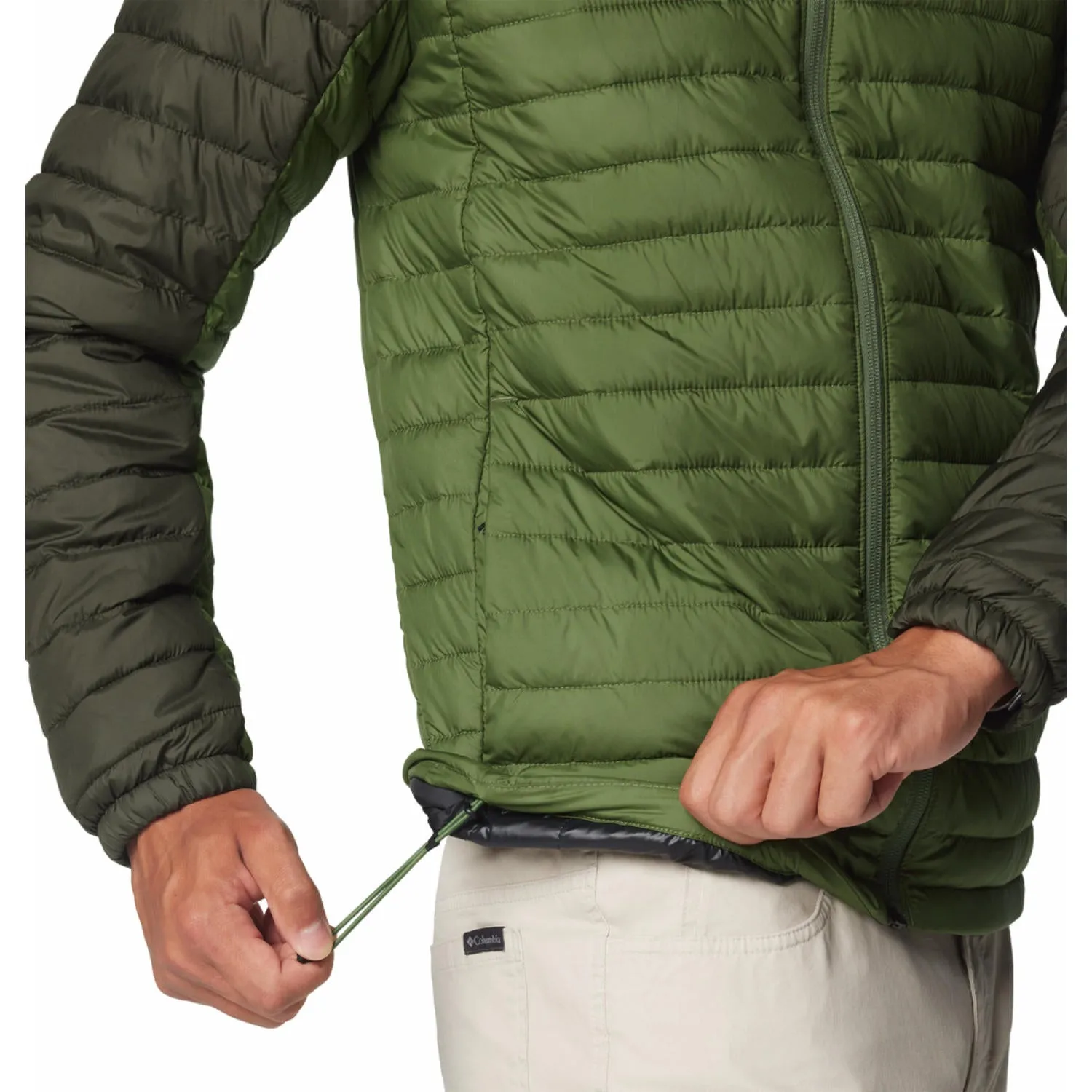 High Collar Fit Columbia Men Green Silver Falls II Jacket