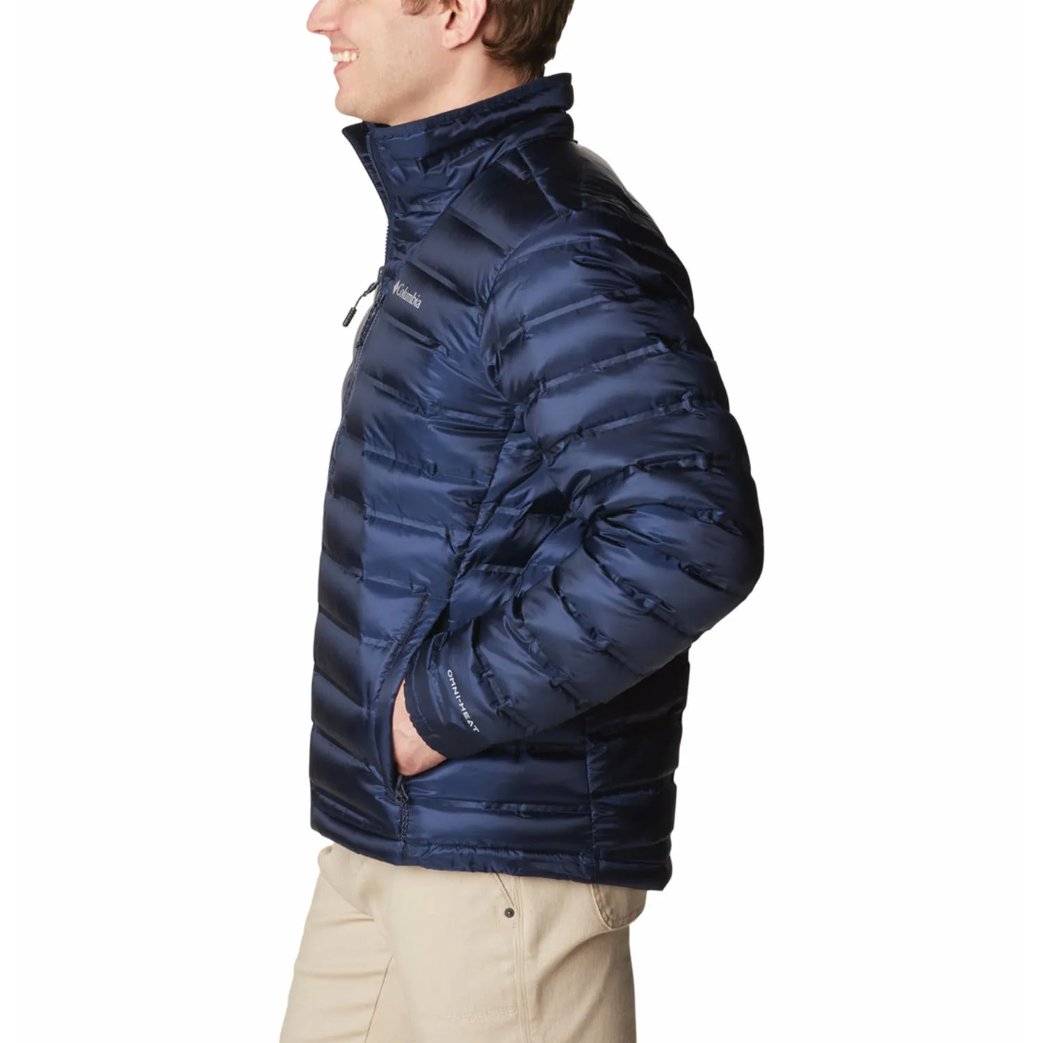 Sporty Design Mold Resistant Coating Columbia Men Blue Pebble Peak II Down Jacket