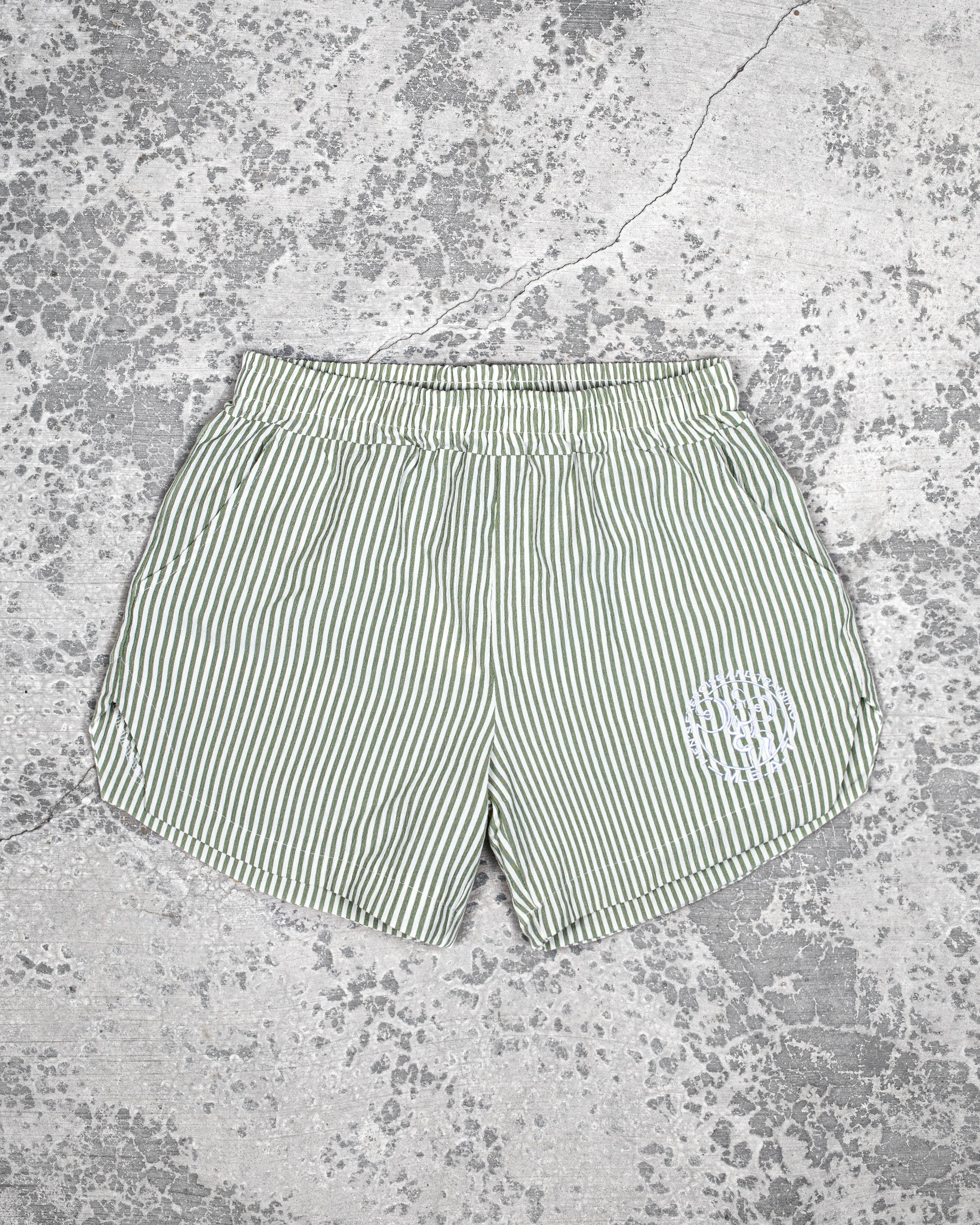 Active Style Easy Stretch LIFTING SHORTS ?C OFFSHORE / STRIPE GREEN