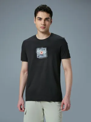 Recycle Glow Men Printed Slim Fit Round Neck T-shirt with COTFLEX