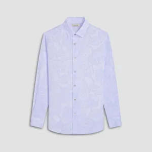 Bugatchi Julian Floral Long-Sleeve Shirt - Air Blue Farm Glow