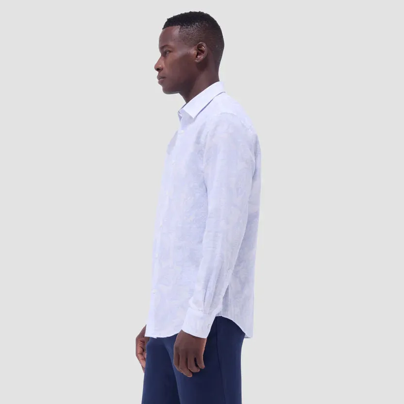 Bugatchi Julian Floral Long-Sleeve Shirt - Air Blue Cozy Style Smile Ease