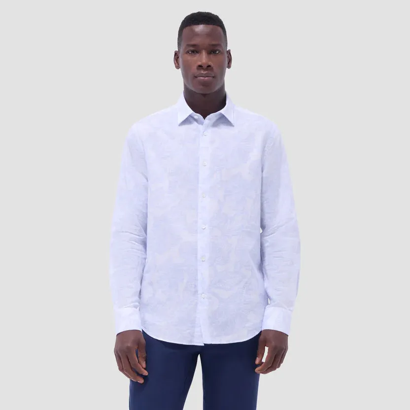 Bugatchi Julian Floral Long-Sleeve Shirt - Air Blue ConvertibleStyle