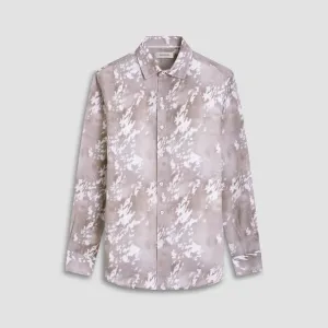 Bugatchi Julian Abstract Long-Sleeve Shirt - Olive WrinkleResistant Finish