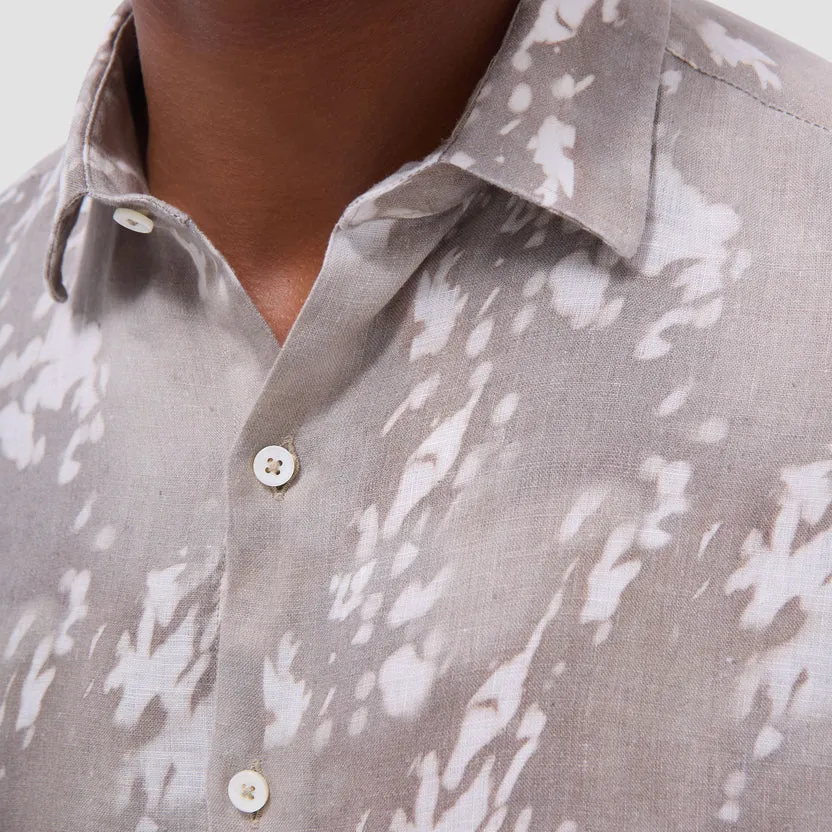 Light Flow Bugatchi Julian Abstract Long-Sleeve Shirt - Olive