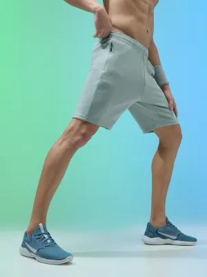 No Bulky Feel Stain Release Finish Men Solid Slim Fit Shorts with TECHNO DRY