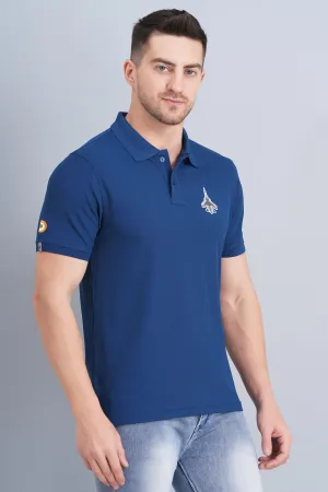 Fashion Ready Sporty Chic Men's Polo T Shirt SUKHOI-30 RAMA BLUE