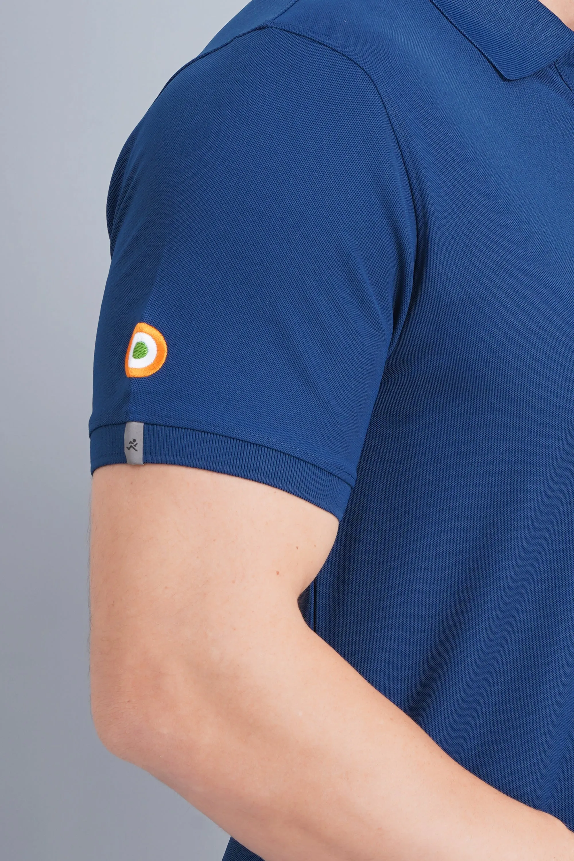 Smooth Flatlock Seams Weekend Outing Men's Polo T Shirt SUKHOI-30 RAMA BLUE