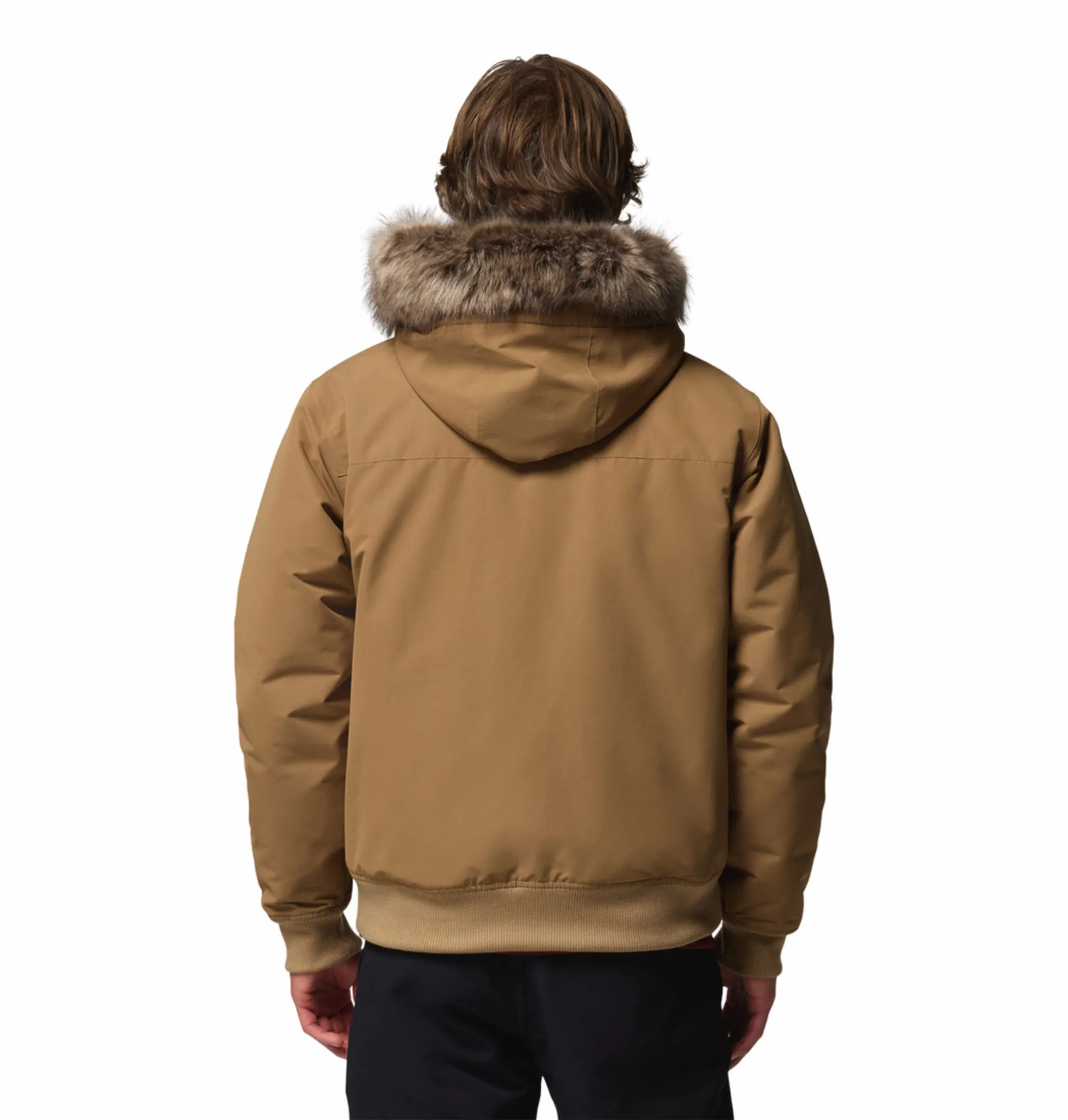 Columbia Men Brown OmniHeat Infinity Cape Ridge Bomber Down Jacket Primaloft Insulation Transitional Weather