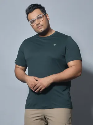 Timeless Comfort Wear Collared formality Men Plus Size Solid Slim Fit Crew Neck T-shirt with DOUBLE COOL