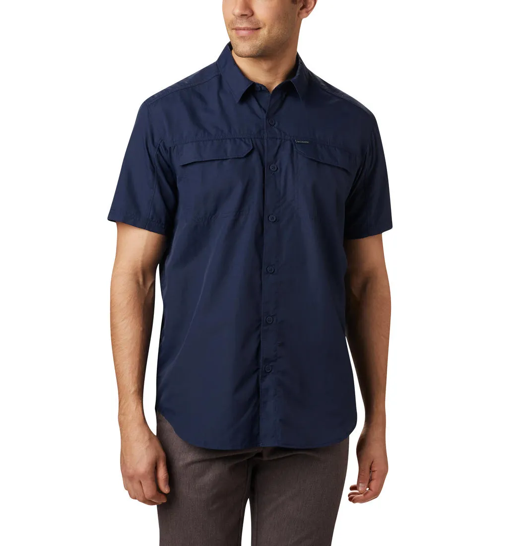 Formal Attire Columbia Men Blue Silver Ridge 2.0 Short Sleeve Shirt (Sun Protection)