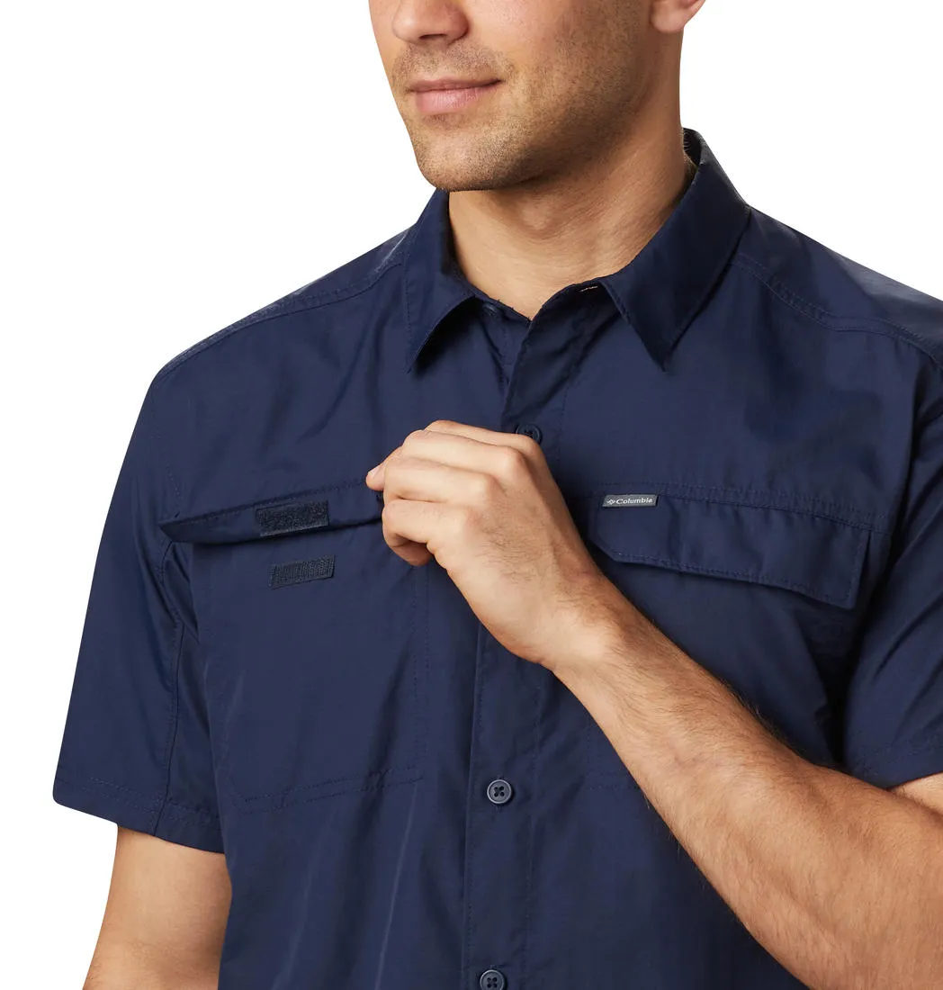 Columbia Men Blue Silver Ridge 2.0 Short Sleeve Shirt (Sun Protection) Polish Tone