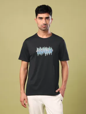 Men Printed Slim Fit Round Neck T-shirt with TECHNO COOL  Club Mode