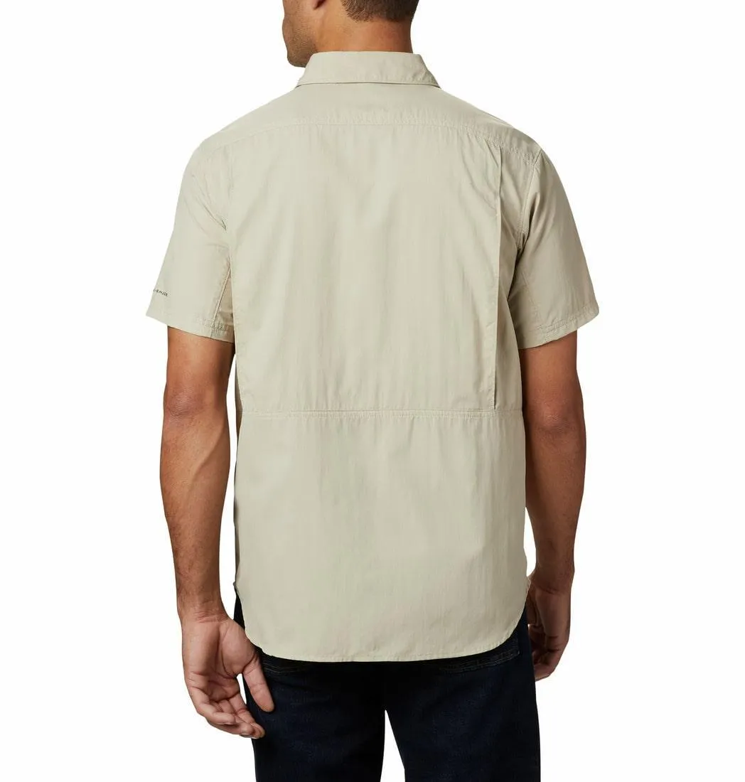 Athleisure Cool Columbia Men Beige Silver Ridge 2.0 Short Sleeve Shirt (Sun Protection)