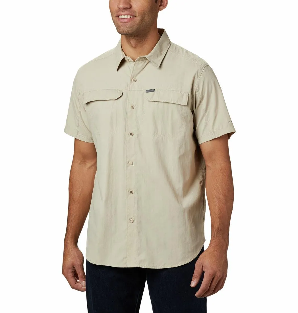 StretchPaneling Columbia Men Beige Silver Ridge 2.0 Short Sleeve Shirt (Sun Protection)