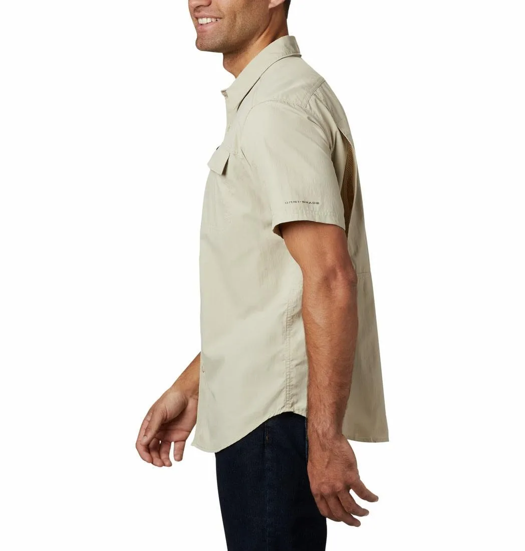 Columbia Men Beige Silver Ridge 2.0 Short Sleeve Shirt (Sun Protection) Model Edge Summer Air