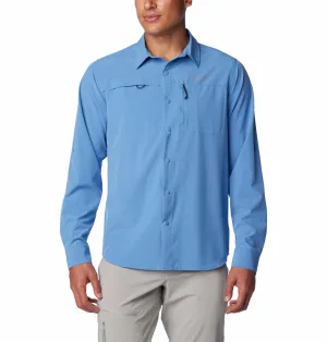 Columbia Men Navy Blue Summit Valley Woven LS Shirt (Sun Protection) Weatherproof Outerwear