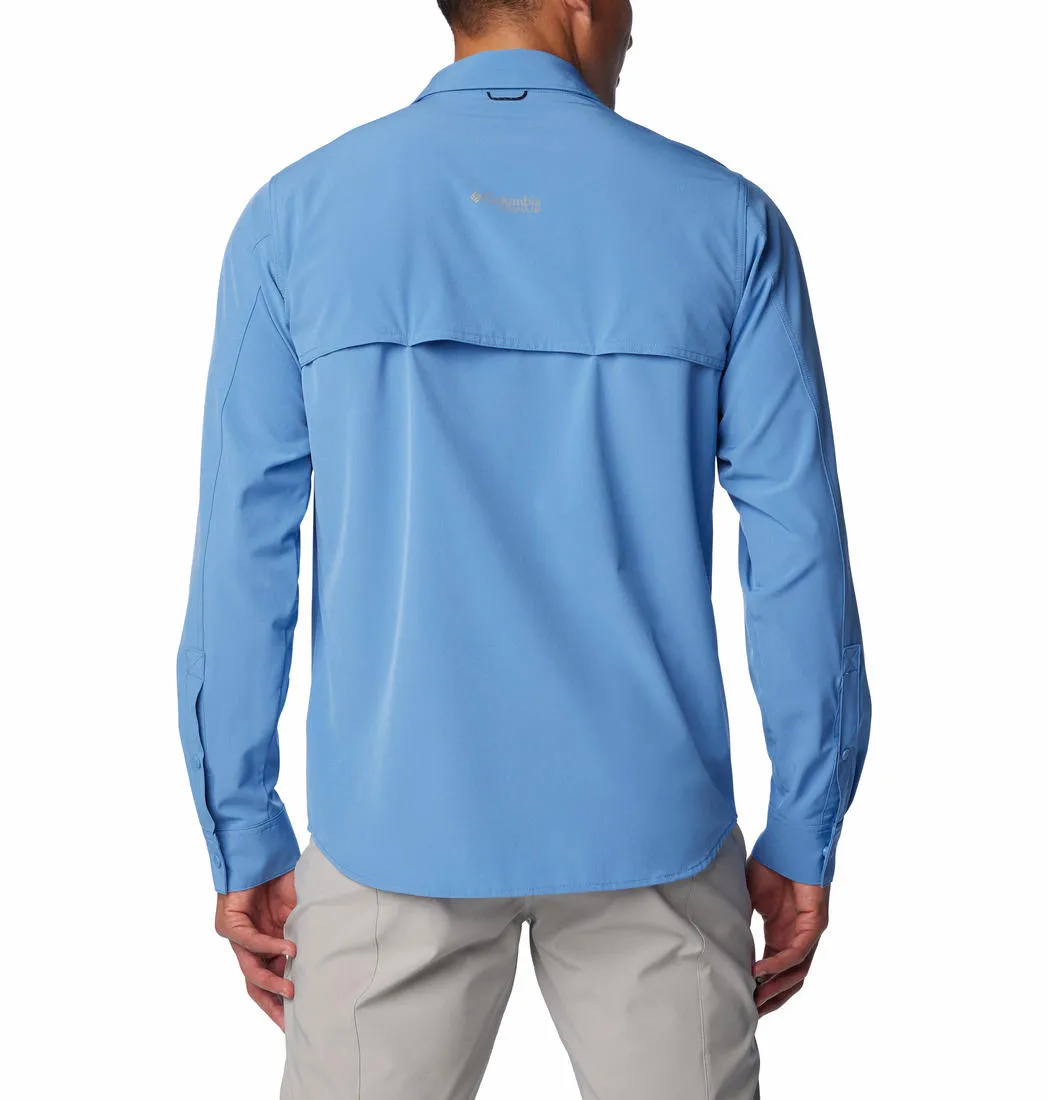 Columbia Men Navy Blue Summit Valley Woven LS Shirt (Sun Protection) AntiPilling Finish TagFreeDesign